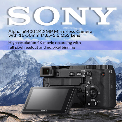 Sony Alpha a6400 Mirrorless Camera 16-50mm Lens Bundle