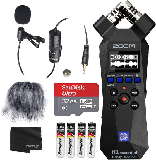 Zoom ZH1E Handy Recorder Bundle Lavalier Mic