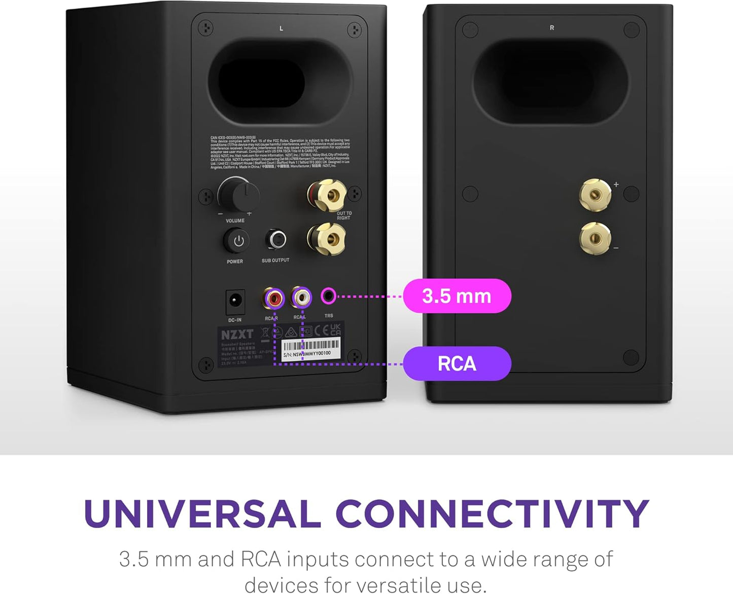 NZXT AP-SPKB2-US Relay PC Gaming Desktop Speakers