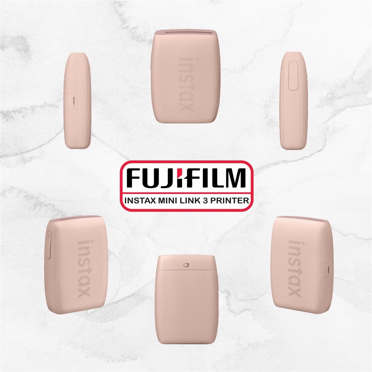 Fujifilm Instax Mini Link 3 Smartphone Printer Bundle Pink