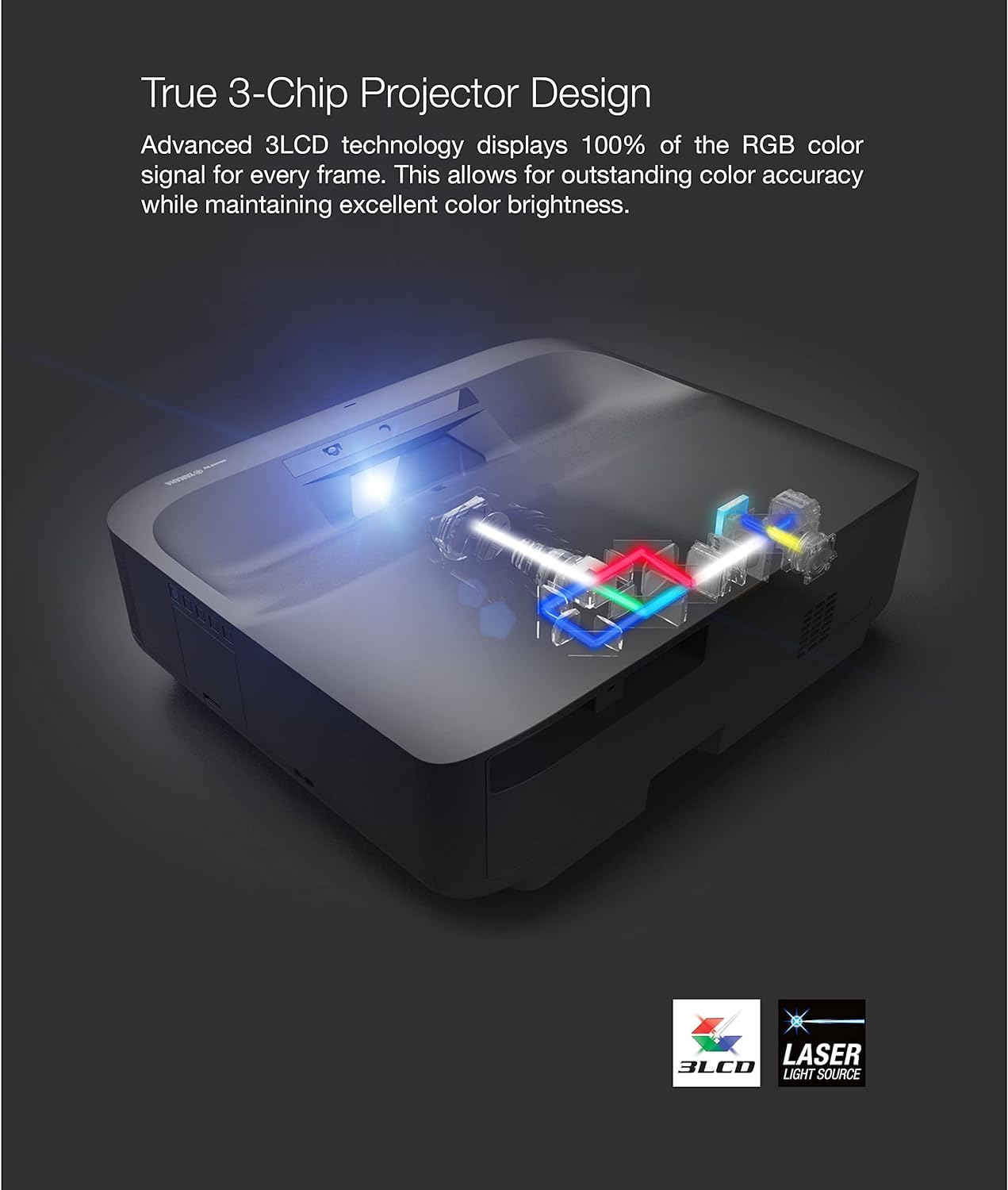 Epson LS300 EpiqVision Ultra Short Throw Laser Projector (Renewed)