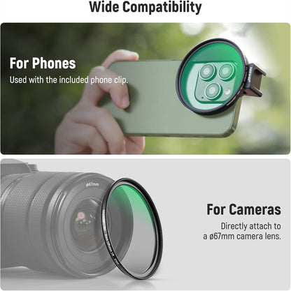 Neewer 10104891 67mm Black Diffusion Filter Phone Clip