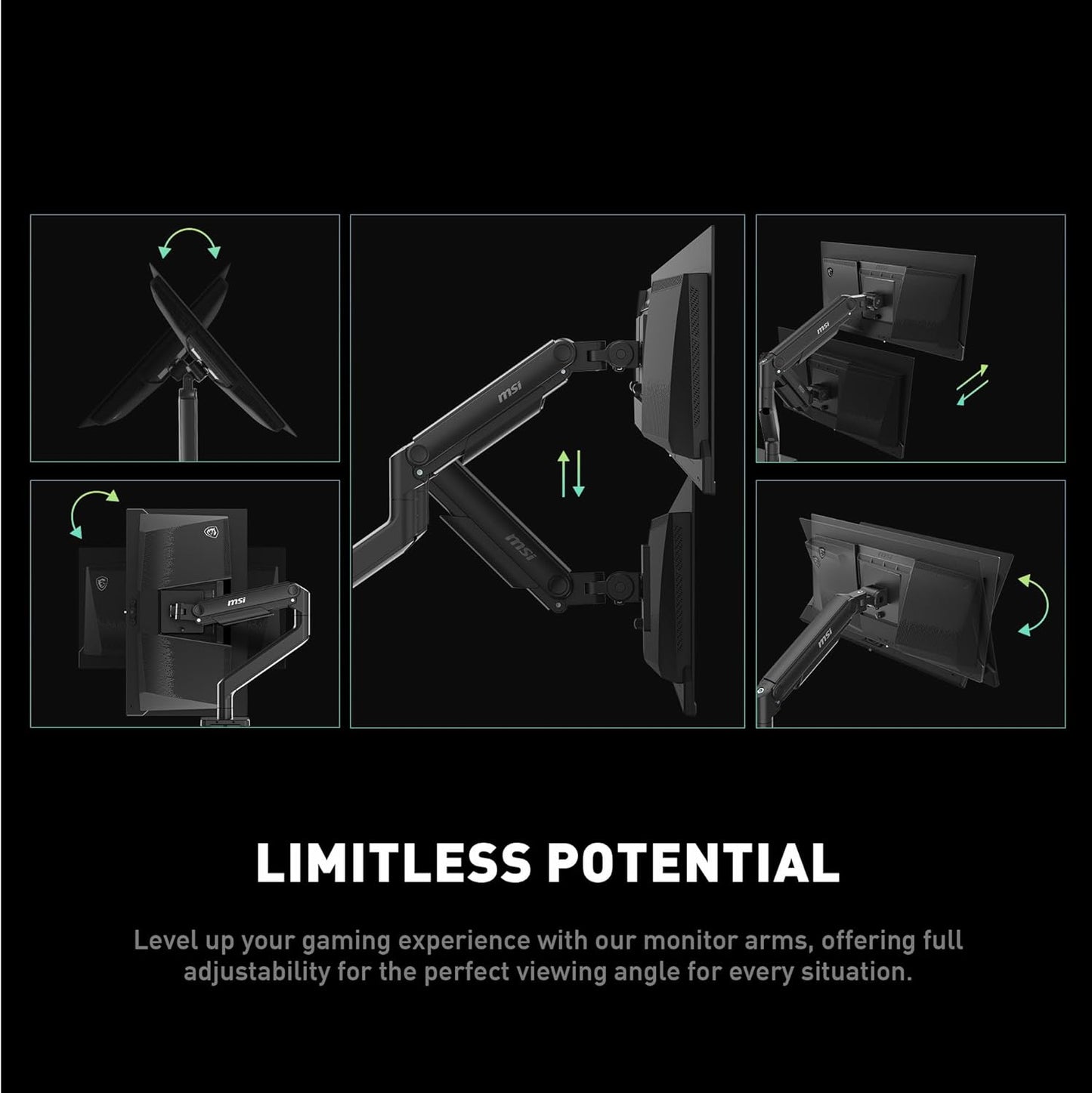 MSI MAGMT201 Single Monitor Stand Arm 49" VESA Mount