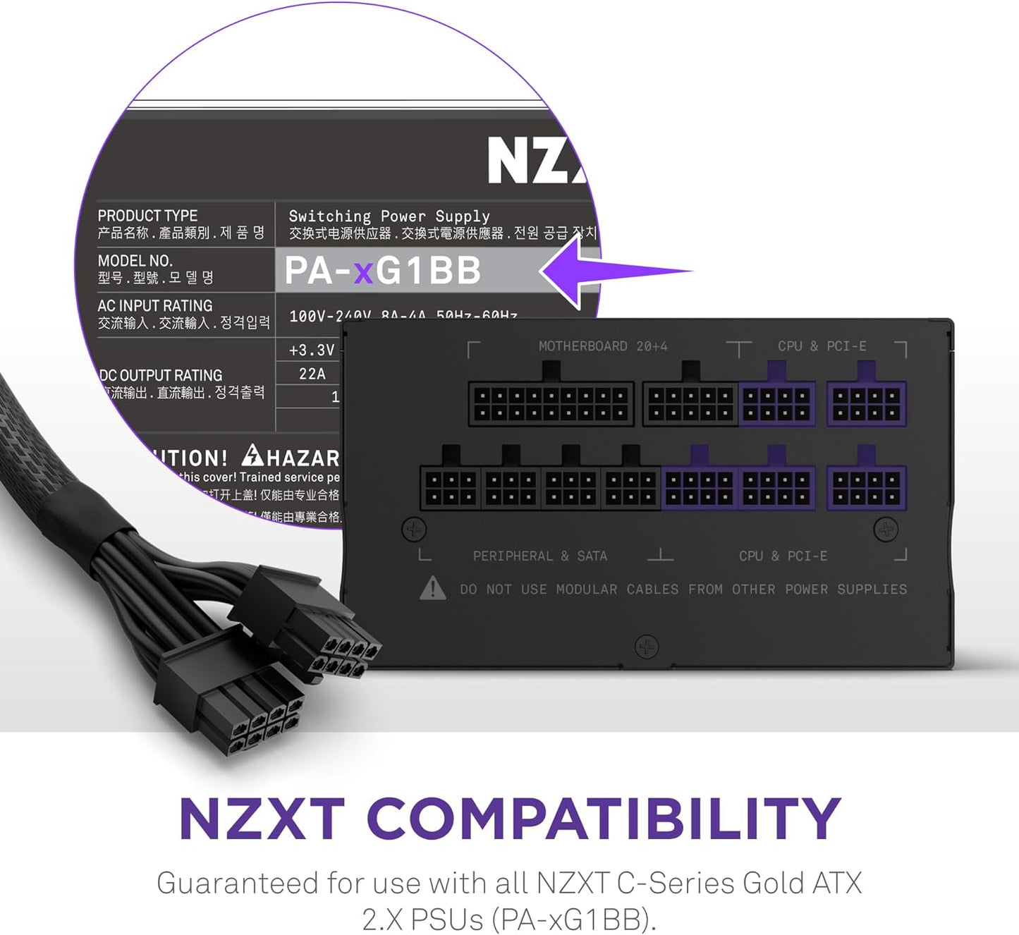 NZXT PA-xG1BB 12VHPWR Adapter Cable 600W