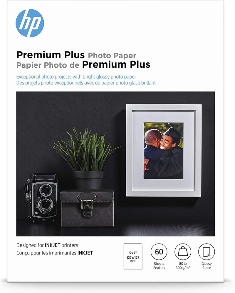 HP Premium Plus Photo Paper Glossy 5x7 60 Sheets — main product image