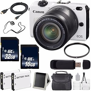 Canon EOSM2 WHITE 18-55 18MP Digital Camera — main product image