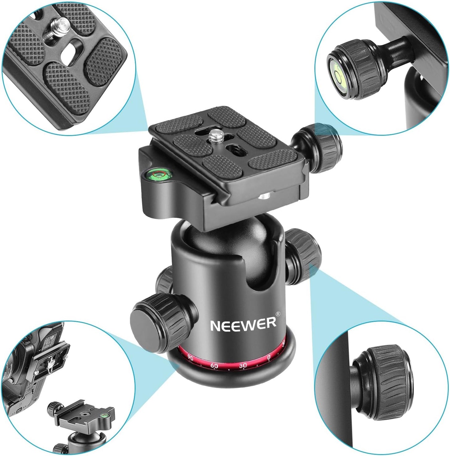 Neewer 78088671 Professional 360° Panoramic Ball Head