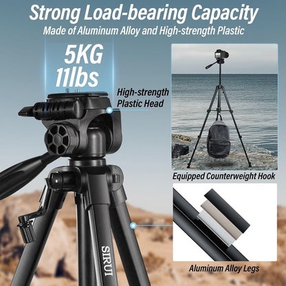 Sirui Phantom-T154 60" Aluminum Camera Tripod Phone Holder