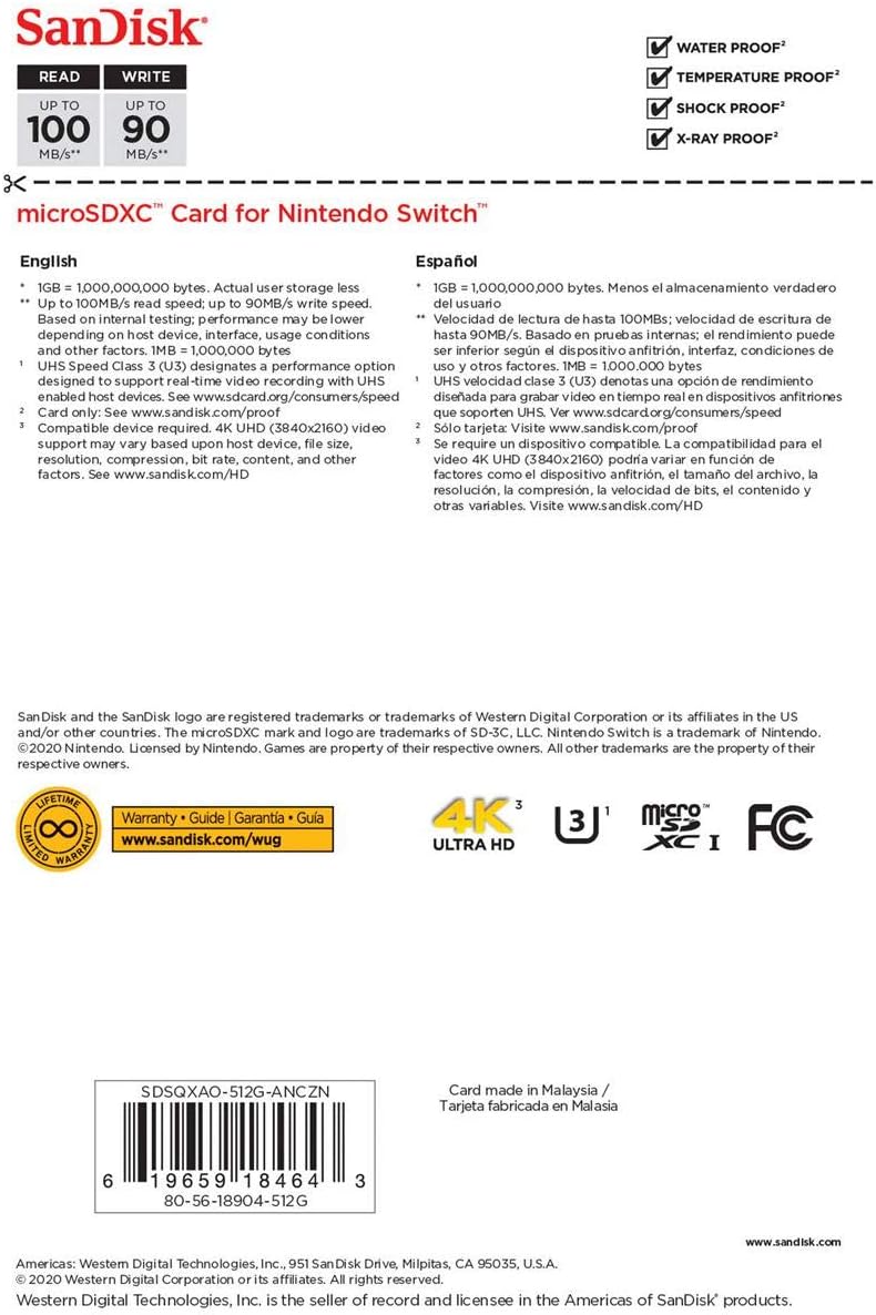 SanDisk Nintendo Switch 512GB microSDXC Card