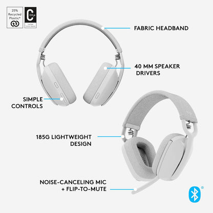 Logitech VIBE 100 Wireless Noise-Canceling Bluetooth Headphones