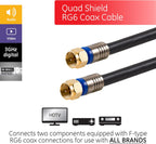 GE 33528 6ft RG6 Quad Shield Coaxial Cable