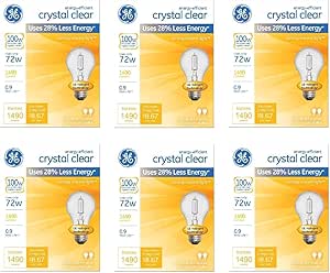 GE Lighting 78798 Crystal Clear Halogen Bulbs 12-Pack