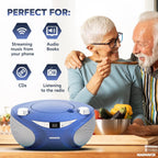 Magnavox MD6949-BL Portable Bluetooth CD Boombox AM/FM Radio Blue