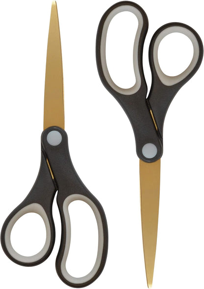 Westcott 55847 8-Inch Titanium Scissors Office Home (2 Pack)