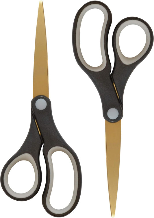 Westcott 55847 8-Inch Titanium Scissors Office Home (2 Pack)
