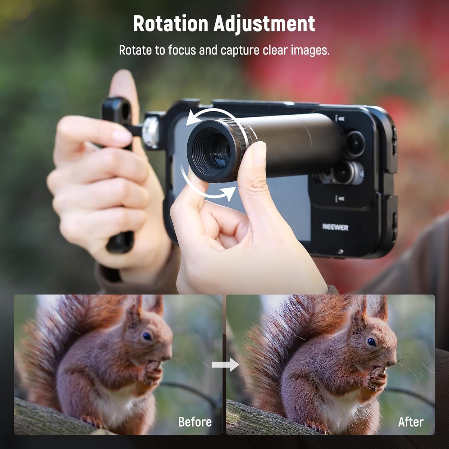 Neewer LS-36 7X Telephoto Lens for Phone Cage