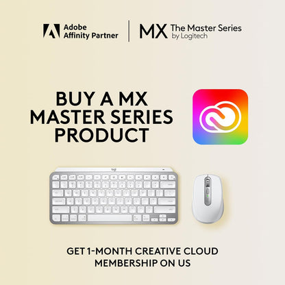 Logitech 920-010389 MX Keys Mini Mac Wireless Keyboard - Pale Grey