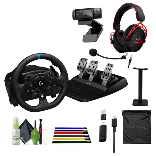 Logitech G G923 TRUEFORCE Racing Wheel & HyperX Headset Bundle