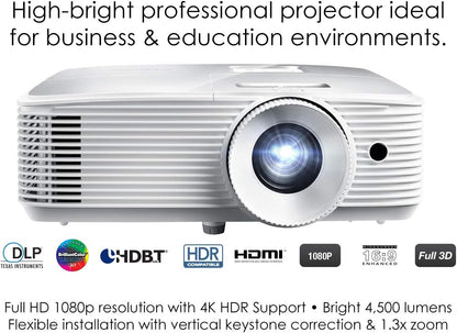 Optoma EH412 1080P HDR 4500 Lumen Projector