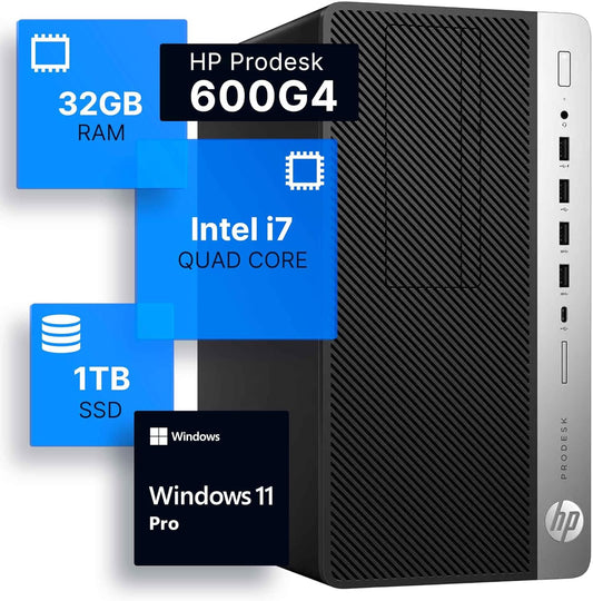HP ProDesk 600G4 i7 Tower Desktop Computer Renewed