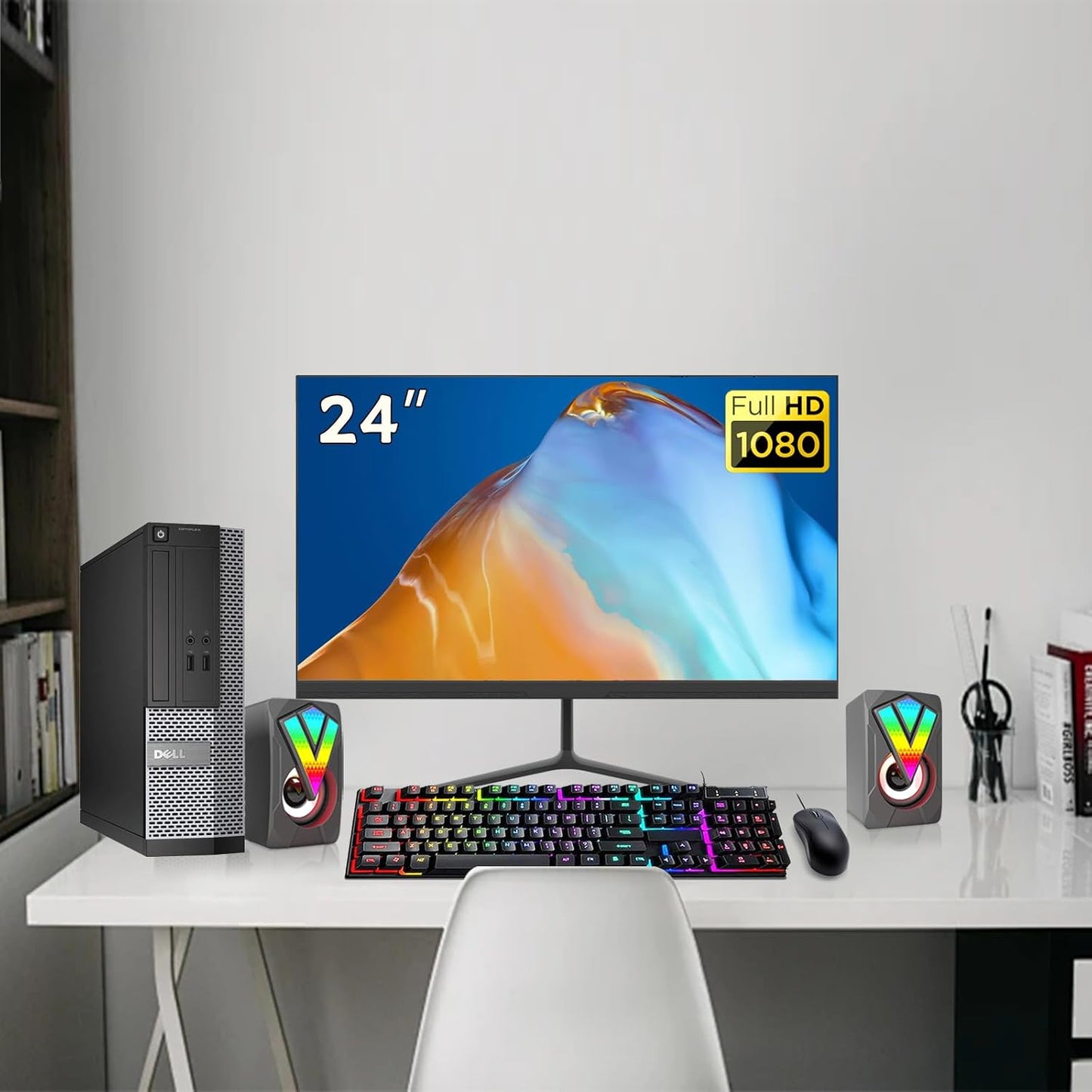 Dell 3010 i3 Desktop PC 24" Monitor Bundle Renewed