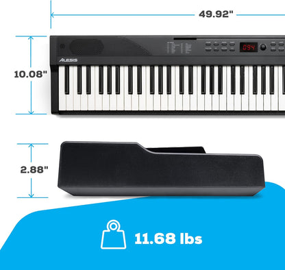 Alesis RECITAL PLAY 88-Key Digital Piano Keyboard Bundle