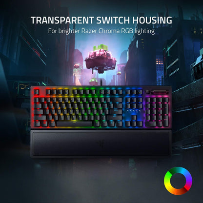 Razer BlackWidow V3 Yellow Switch RGB Gaming Keyboard Renewed