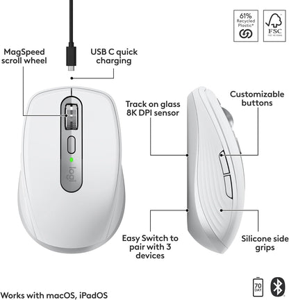 Logitech 910-006944 MX Anywhere 3S Mac Wireless Mouse
