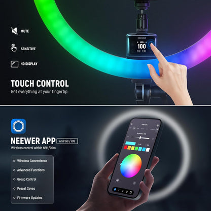 Neewer SRP18C RGB LED Ring Light Kit w/Stand