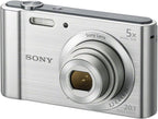 Sony DSCW800 20.1MP Digital Camera - Silver (Easy Mode)
