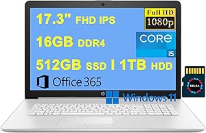 HP 17 Laptop Premium i5 16GB 512GB SSD
