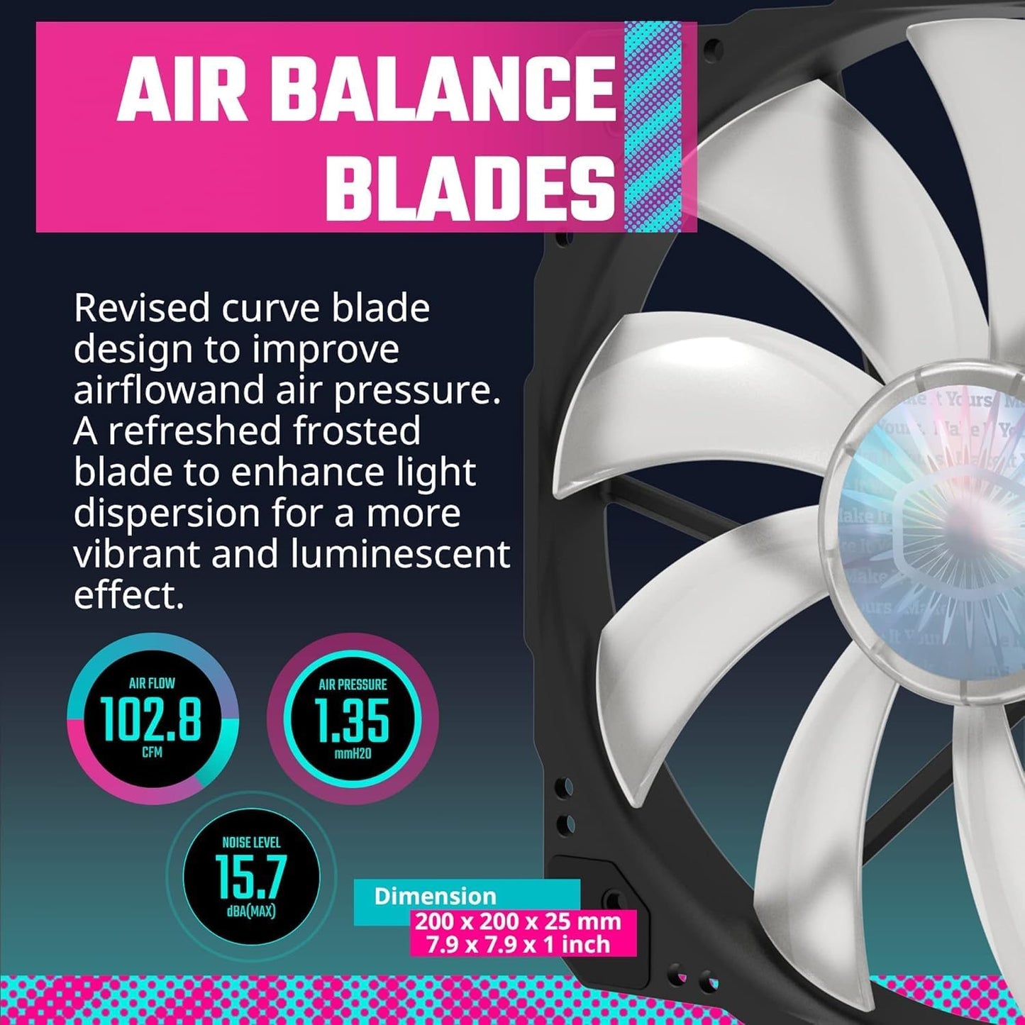 Cooler Master MFX-B3DN-08NP2-R1 SickleFlow 200 ARGB Case Fan
