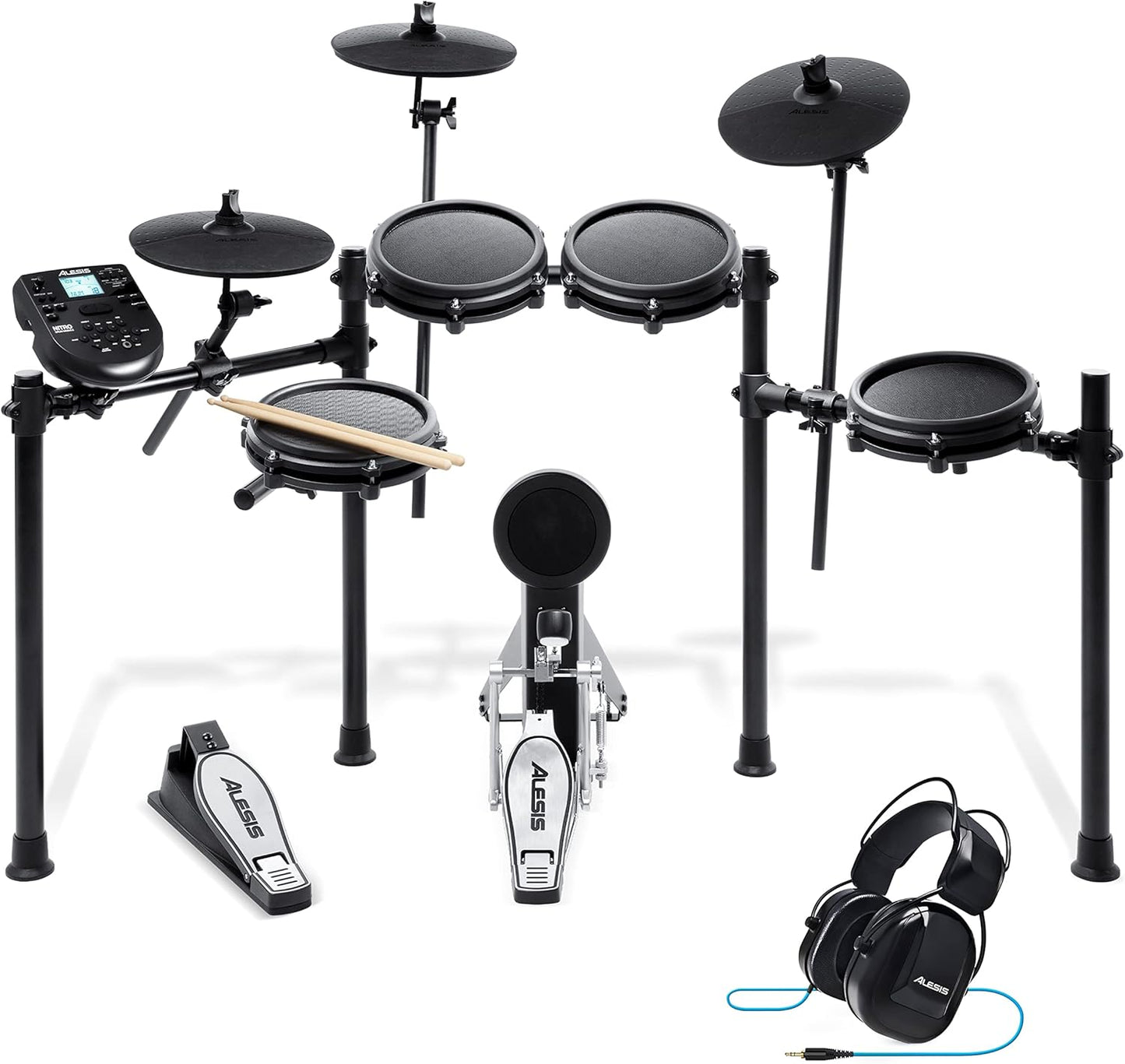 Alesis Nitro Mesh Kit Electronic Drum Set with Headphones