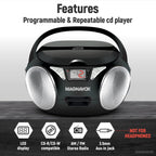 Magnavox MD6924 Portable CD Boombox AM/FM Stereo Black