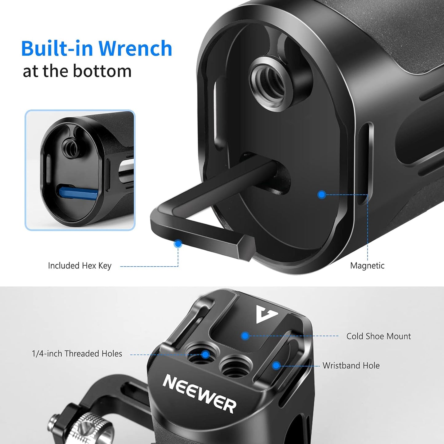 Neewer VS105 Aluminum Side Handle Camera Cage Grip