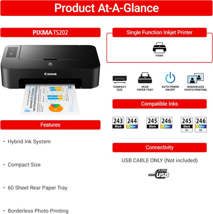 Canon TS202 Compact Inkjet Printer - Photo & Document Printing