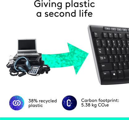 Logitech 920-003051 K270 Wireless Keyboard Long Battery Life