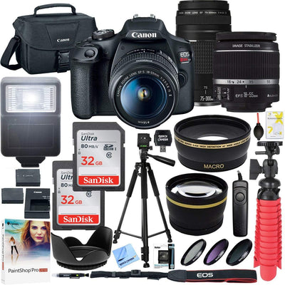 Canon E15CNEOSRT7LENX2 Rebel T7 DSLR Double Lens Bundle