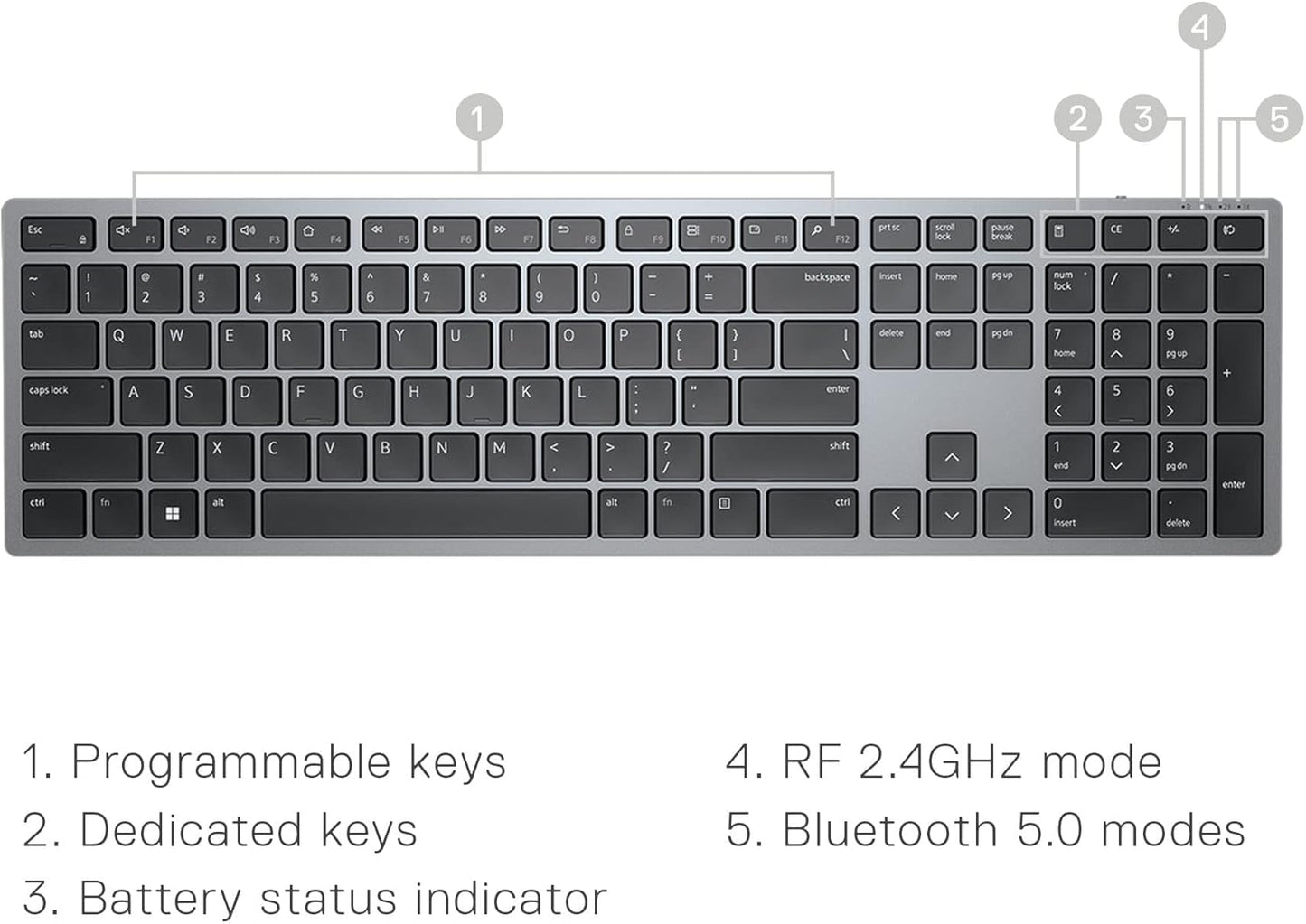 Dell KM7321W Premier Multi-Device Wireless Keyboard and Mouse