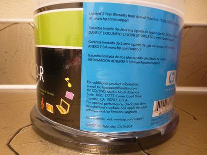 HP 34308302 52X CD-R 50PK Cake Box