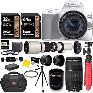 Canon SL3 EOS Rebel DSLR Camera Lens Bundle