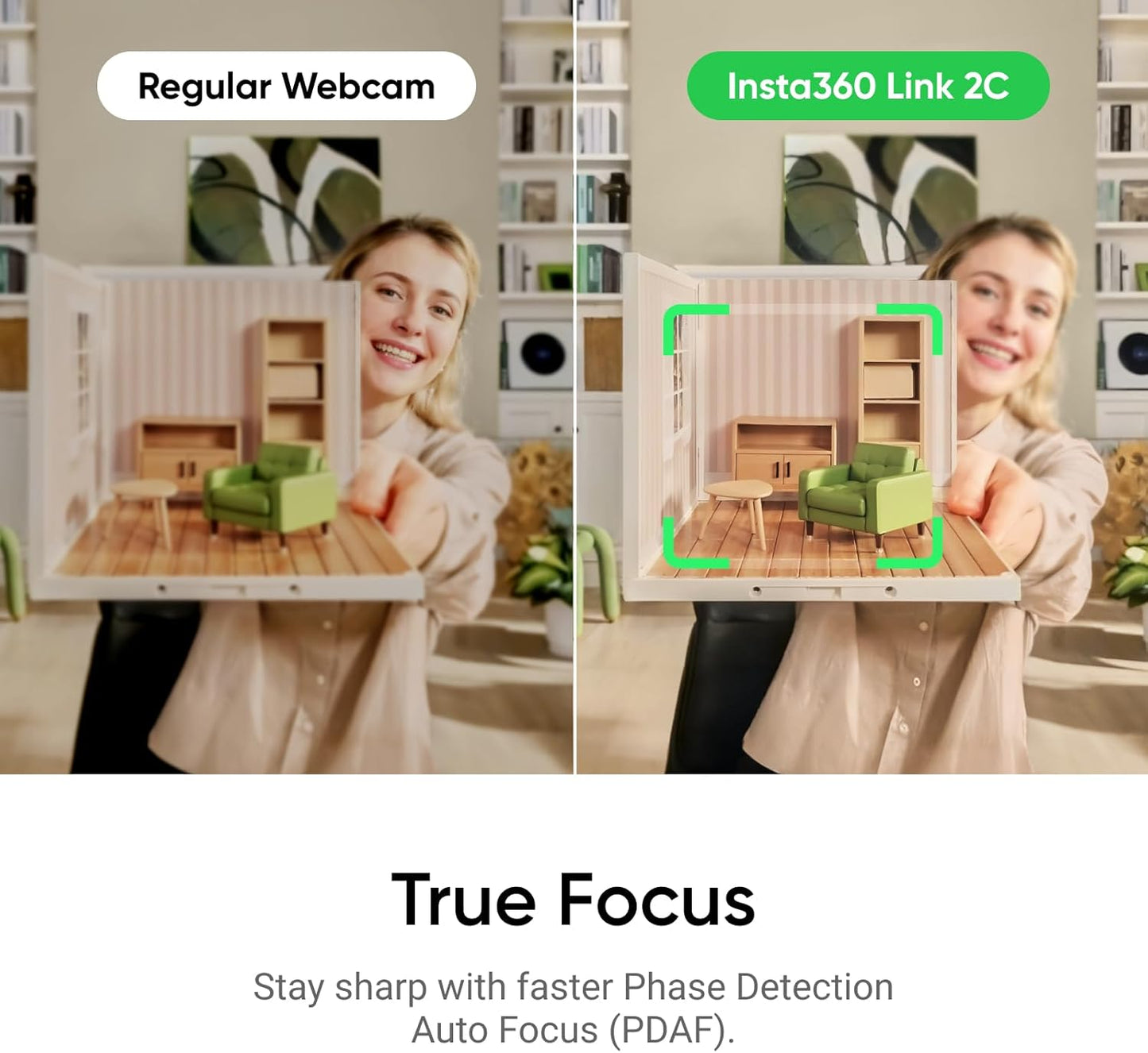 Insta360 Link 2C Webcam - 4K, AI Tracking, Noise Canceling, USB