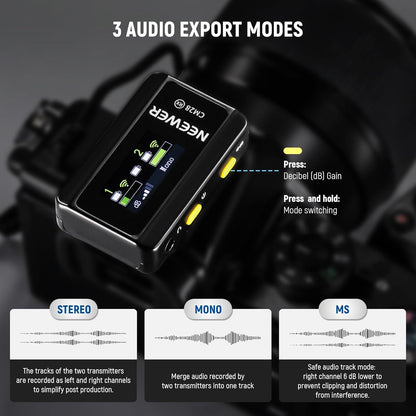 Neewer 21000071 CM28 Wireless Lavalier Mic 4GB Storage