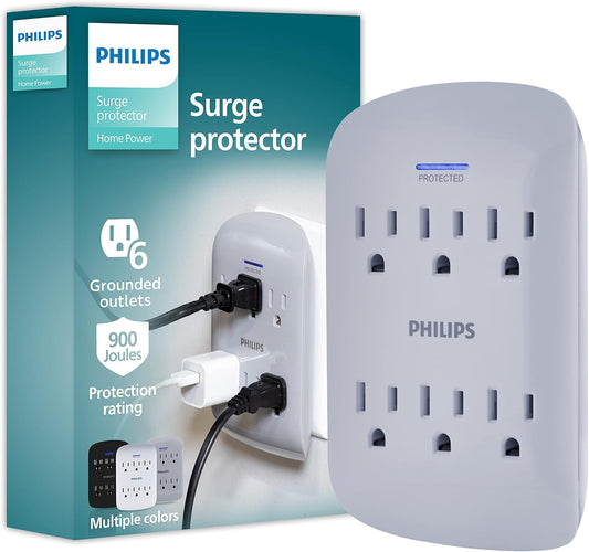 Philips Philips 6-Outlet Surge Protector 900 Joules 2-Pack