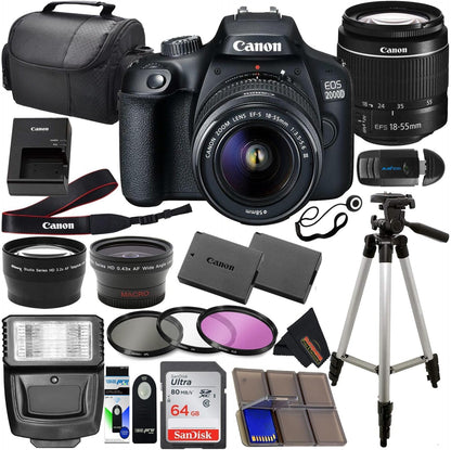 Canon CA2000D Rebel T7 DSLR 18-55mm Lens Kit (Renewed)