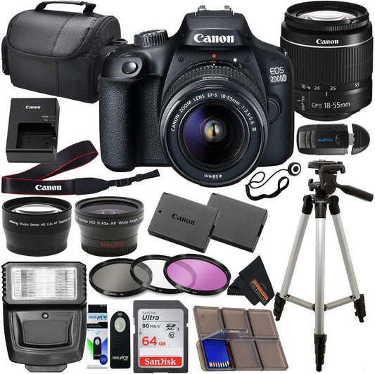 Canon CA2000D Rebel T7 DSLR 18-55mm Lens Kit (Renewed)