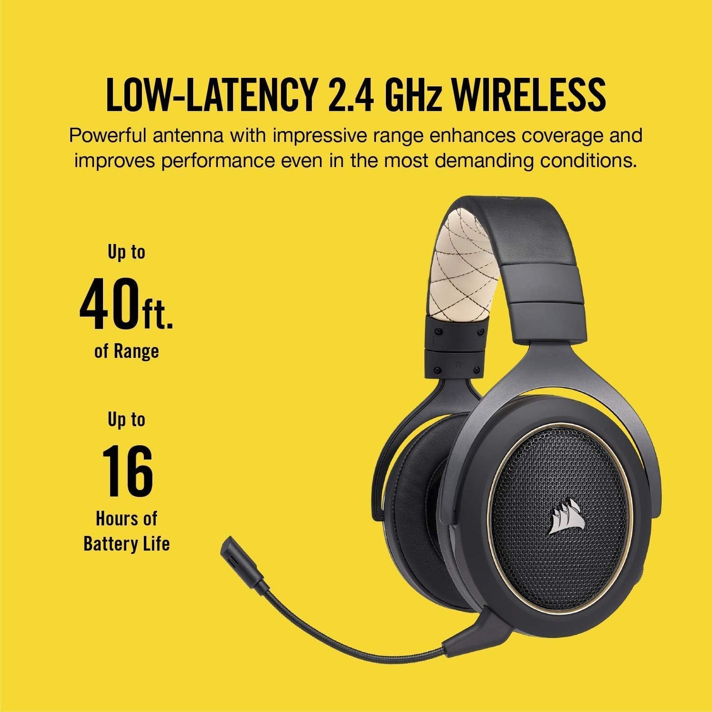 Corsair HS70 Wireless Gaming Headset - Carbon (Renewed)