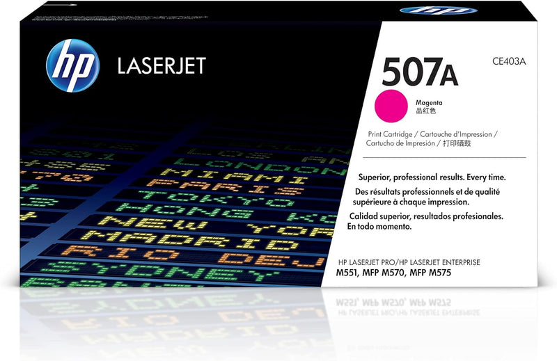 HP CE403A 507A Magenta LaserJet Toner Cartridge — main product image