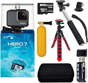 GoPro Hero 7 Silver Action Camera Bundle - 64GB