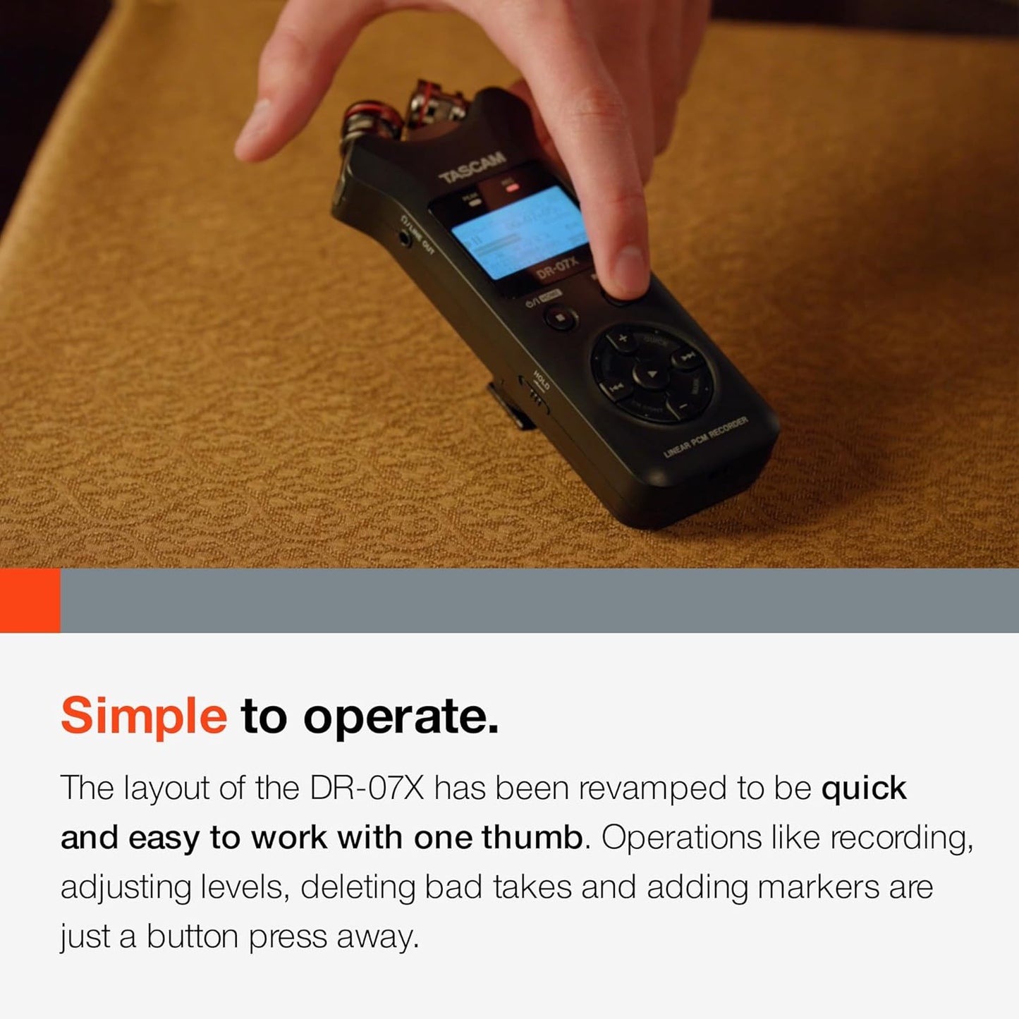 Tascam DR-07X Handheld Digital Audio Recorder